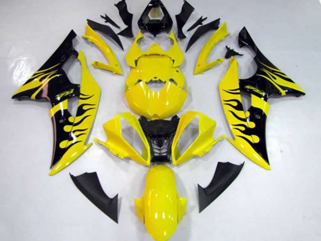 Yellow Flame 2008-2016 Yamaha R6 Fairings Factory Yellow Flame 2008-2016 Yamaha R6 Fairings Factory