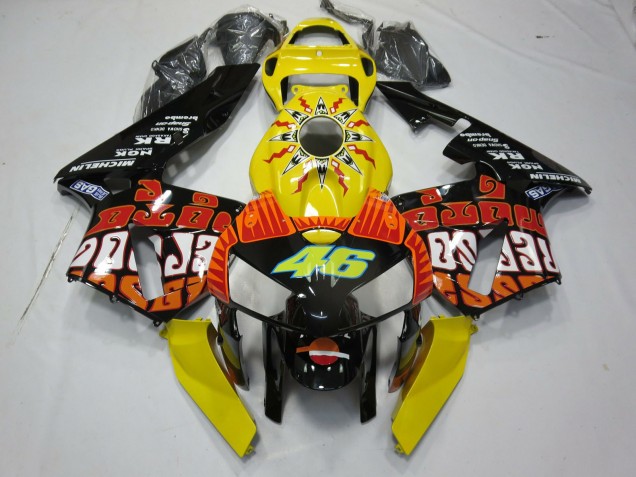 Yellow Rossi 2005-2006 Honda CBR600RR Fairings Factory Yellow Rossi 2005-2006 Honda CBR600RR Fairings Factory