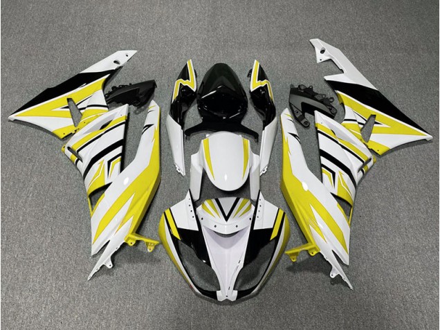 Yellow White and Black Zag 2009-2012 Kawasaki ZX6R Fairings Factory Yellow White and Black Zag 2009-2012 Kawasaki ZX6R Fairings Factory